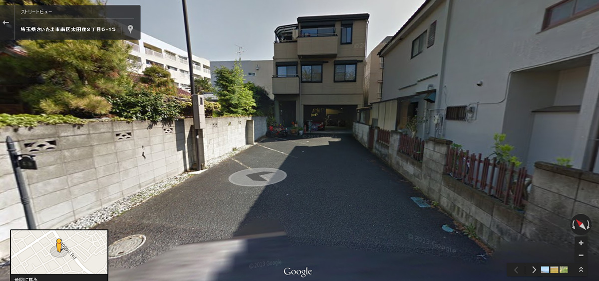 らーめんたかの裏側駐車場Googleストリートビュー画像