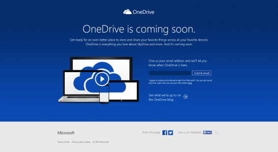 OneDrive is coming soon.
