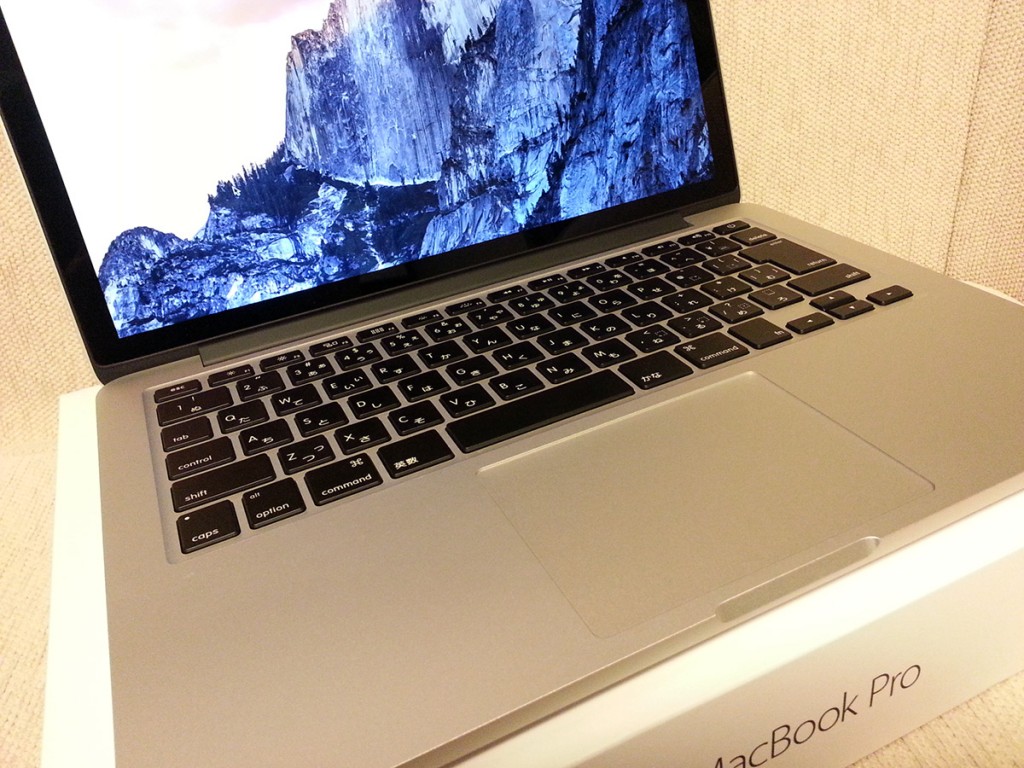 MacBook Pro Retina 13インチ Mid 2014、起動中画像